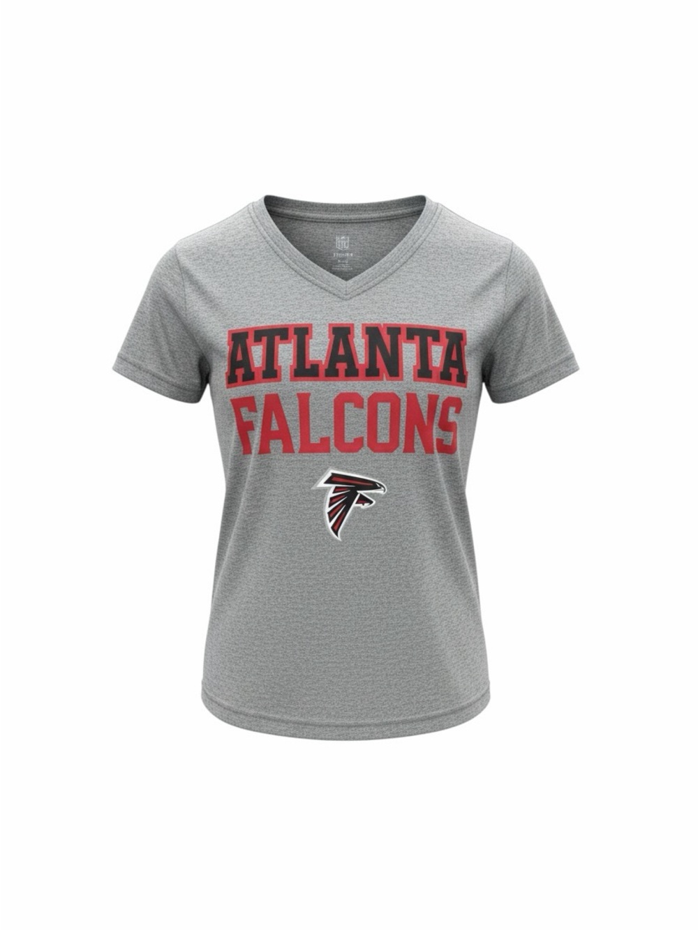 NFL Gray V-Neck Atlanta Falcons Kids Tee with Red Lettering